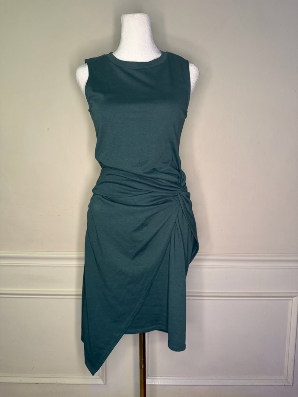 Trouvé Sleeveless Teal Twist-Detail Dress size XSmall